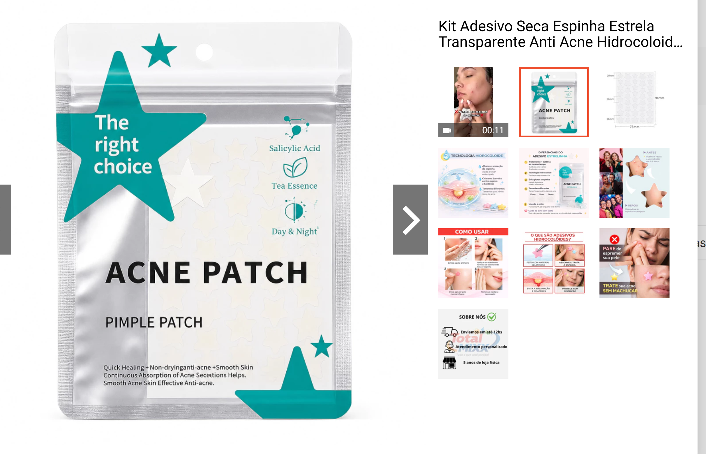 Adesivos Hidrocoloides Anti-Espinha (cartela 24un)