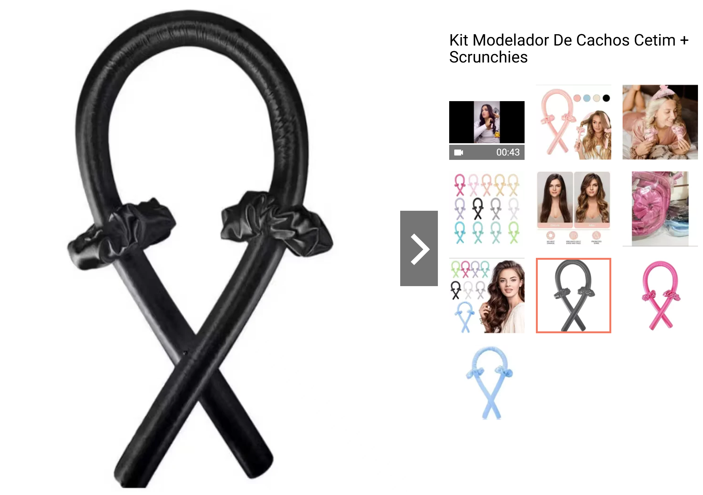 Bandagem Heatless Curls (cachos sem calor com cetim)